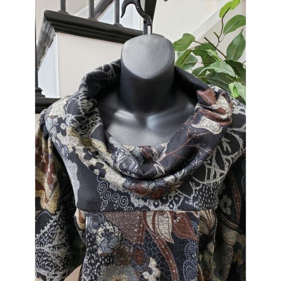 R&M Richards Womens Multi Polyester Short Sleeve Cowl Neck Shift Dress Size 10 - Picture 4 of 11